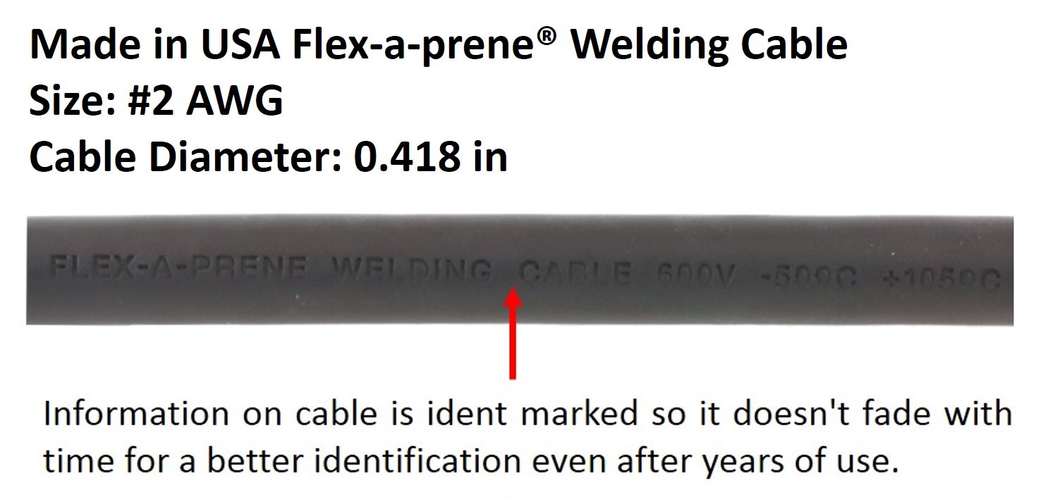 200 Amp Welding Leads Set Dinse 35-70 Connector #2 AWG cable 15 FEET EACH LEAD