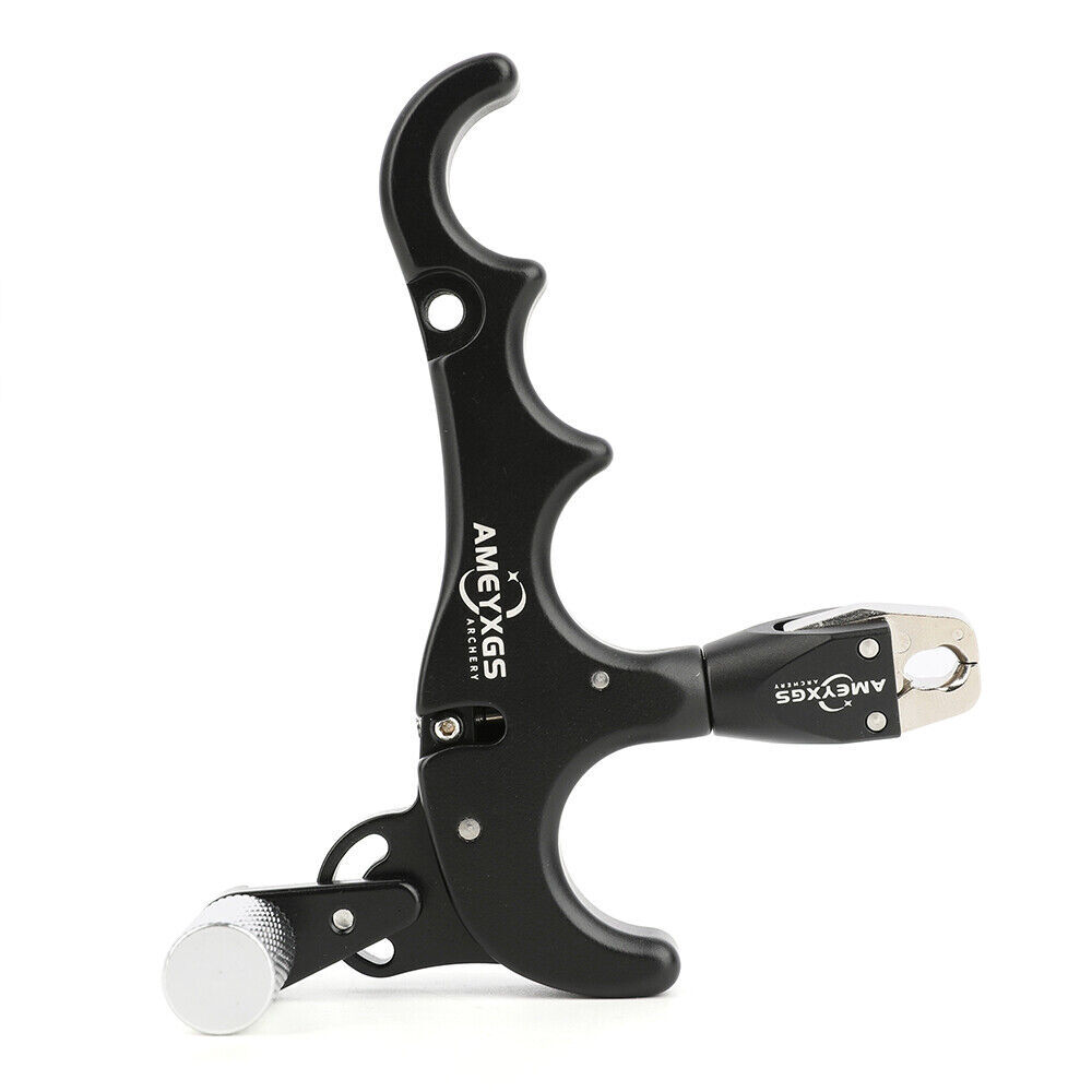 Compound Bow Release Aids 4 Finger Thumb Trigger Metal D Loop Archery Shooting