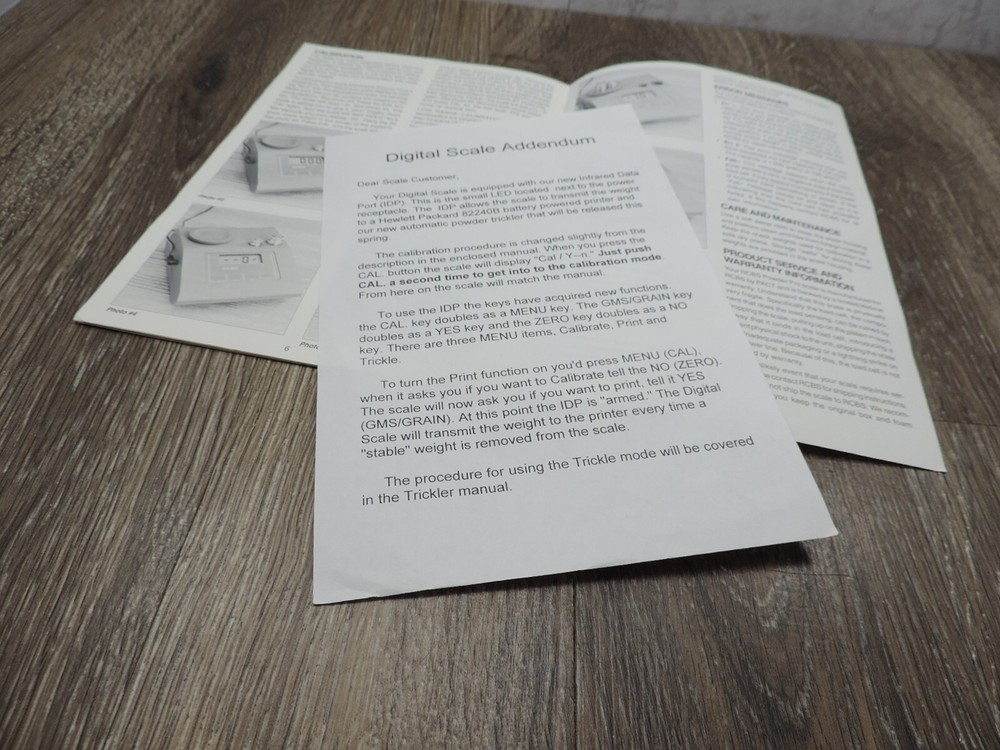 RCBS Powder Pro Digital Scale Safety and Operating Instructions