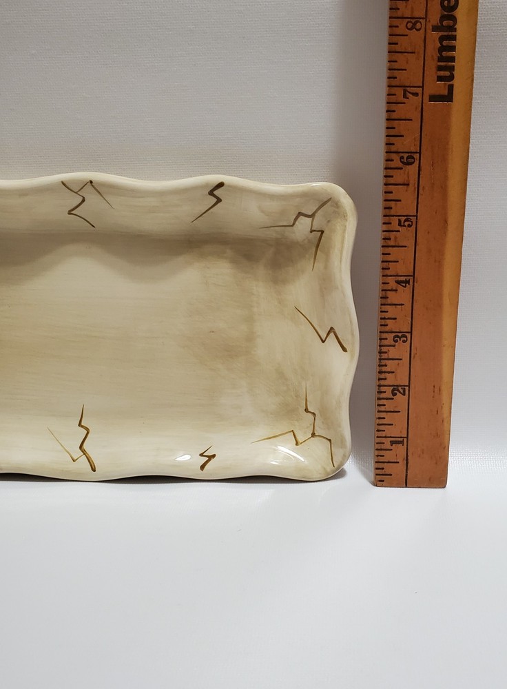 Cabernet Hand-painted Collection Tray, Lightening Bolt Design, Glazed Ceramic