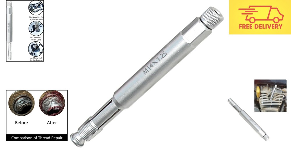 14mm Back Tap Tool - Reliable Spark Plug Thread Repair with 12-