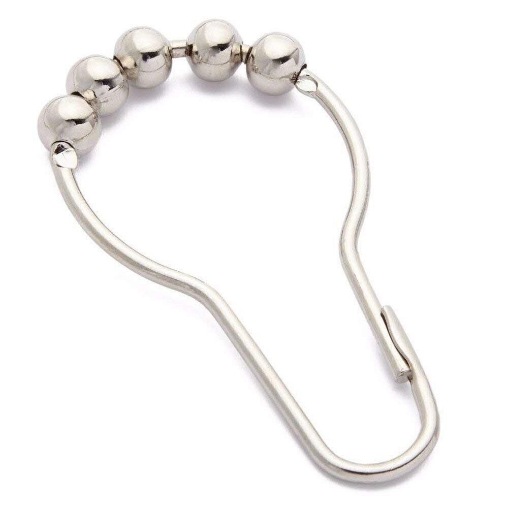 Shower Curtain Hooks Rings Stainless Steel Set of 12 Polished