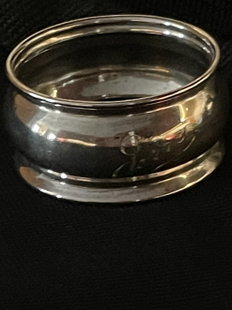 Vintage Sterling Silver Monogrammed Napkin Ring