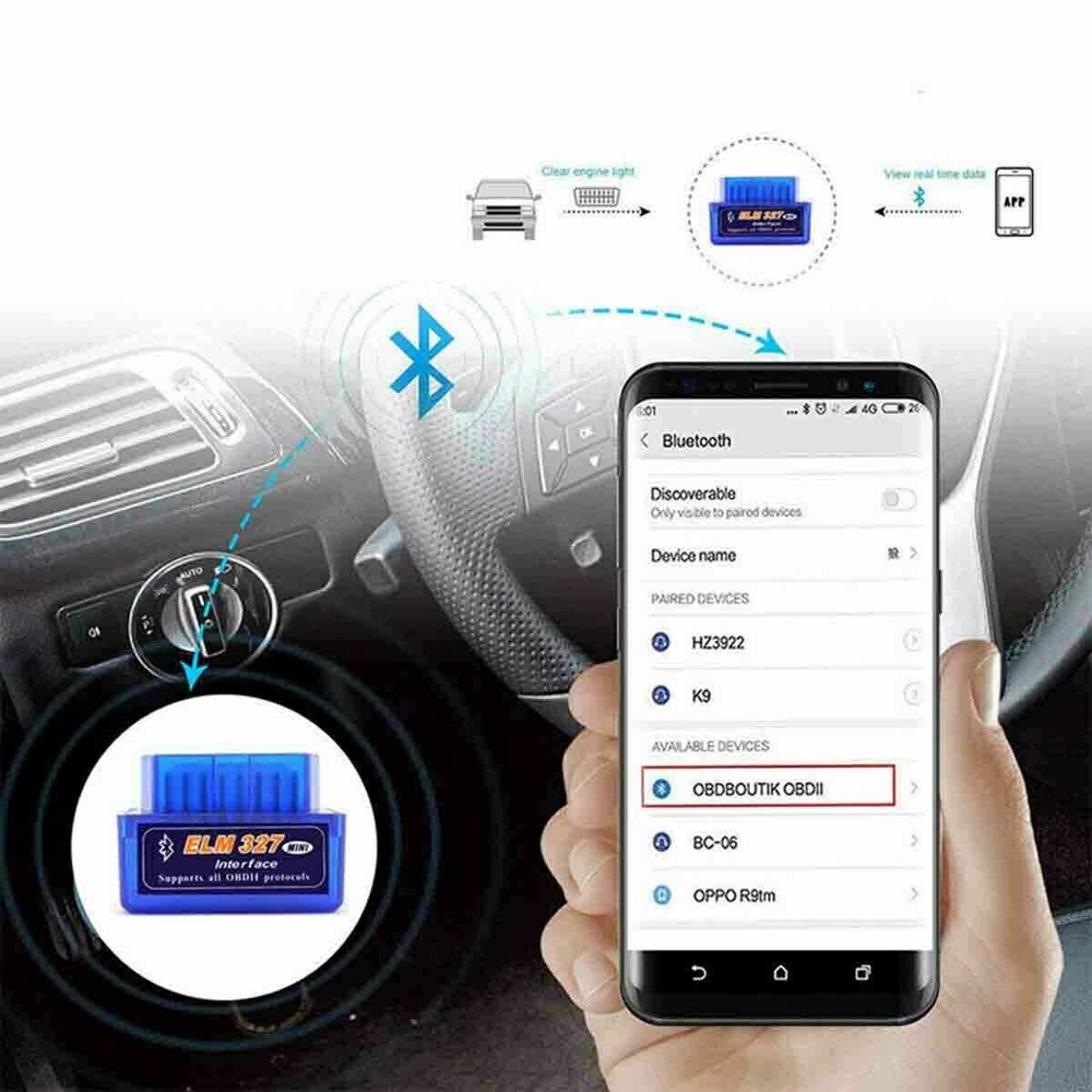 ELM327 Torque_Pro Bluetooth OBD2 OBDII Adapter Car Bluetooth Scanner Code Reader