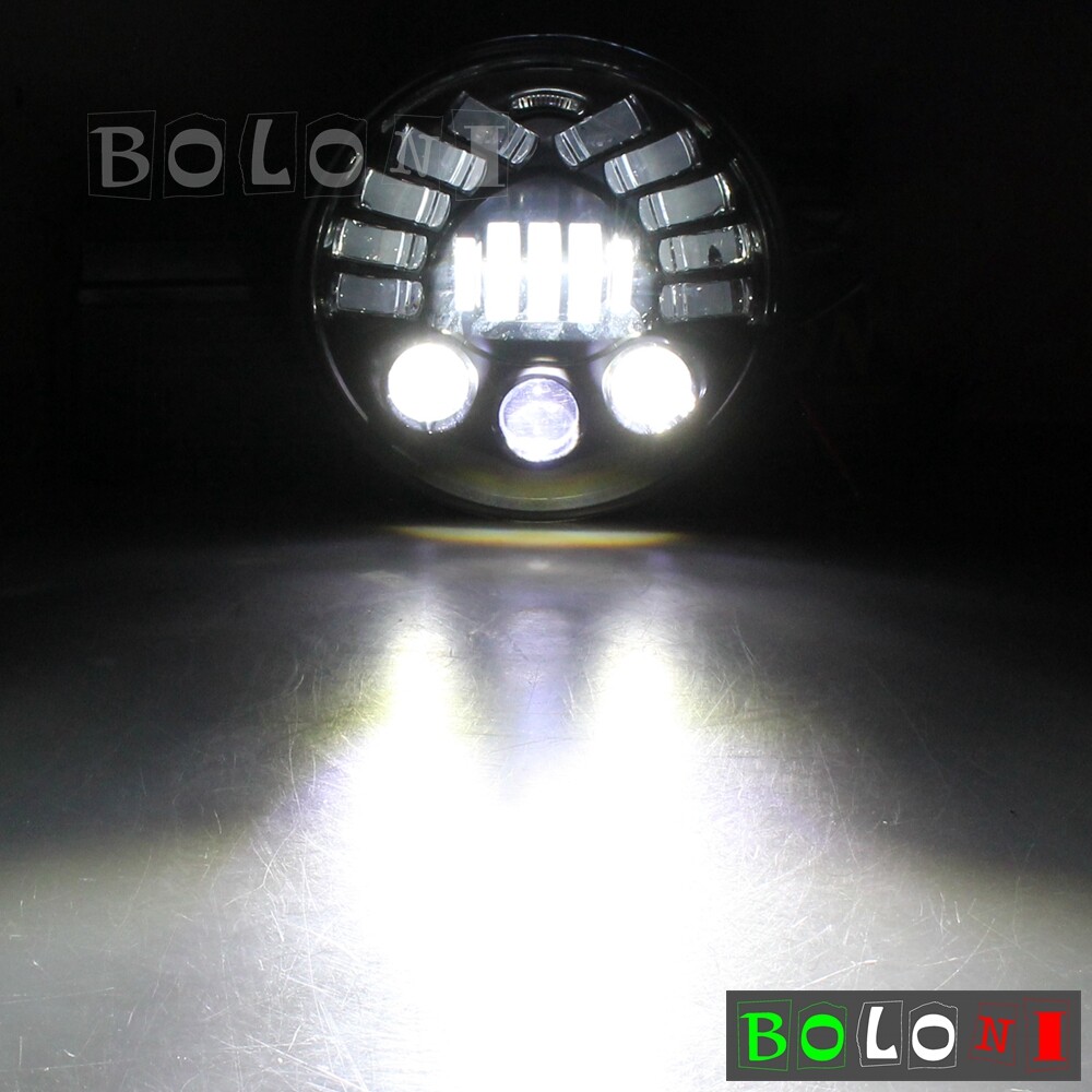 Chrome Round LED Headlight For Harley Softail Touring DOT SAE E9 approved 94-13