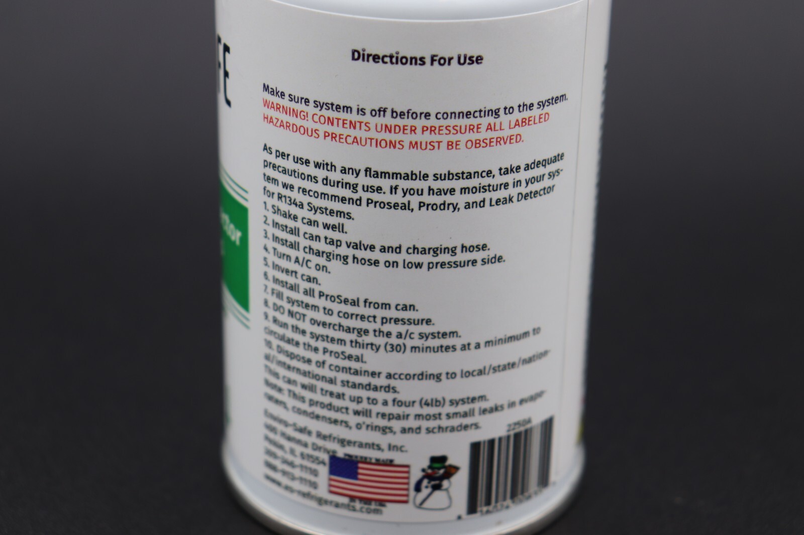 Envirosafe Proseal with Leak Detector for R134a 3 cans