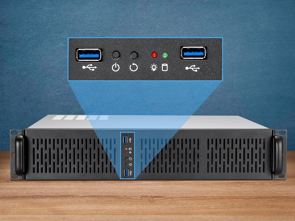 2U Server Chassis Rackmount Case | 4 3.5" HDD Bays | Micro-Atx Compatible |3 X 8