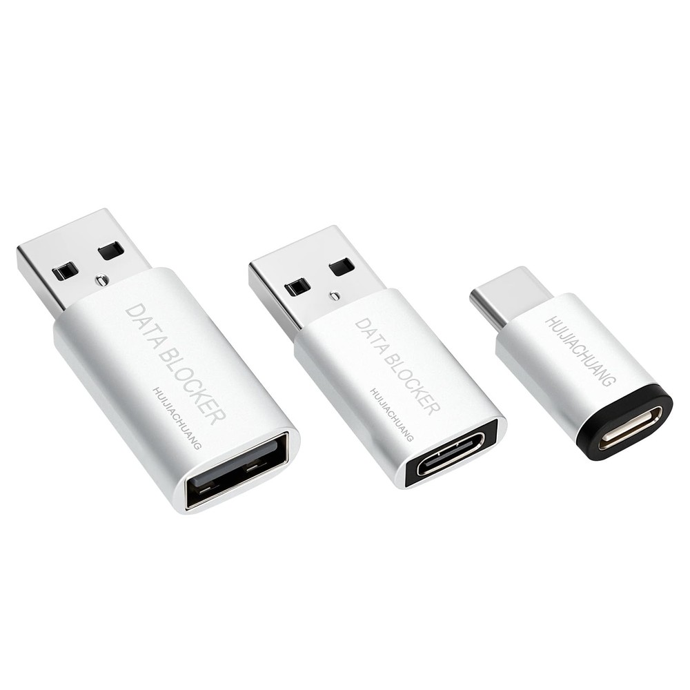 USB C Data Blocker and USB A Data Blocker 3 Pack, Only for Charge, Protect Ag...