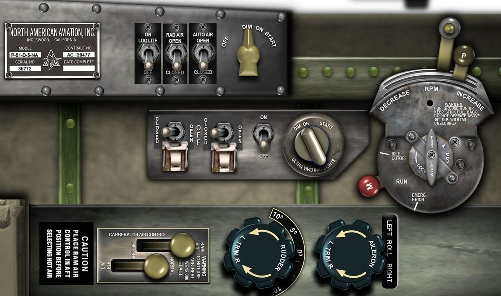 P51 MUSTANG COCKPIT instrument panel CDkit