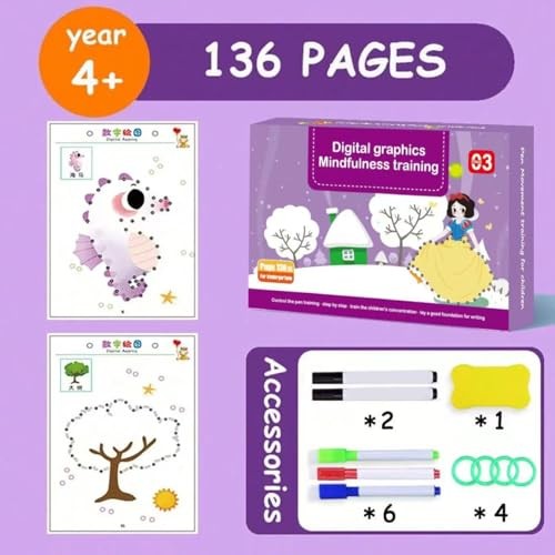 Scribble Smart Workbook, Handwriting Practice Workbook, Pen Control 01-04 Set