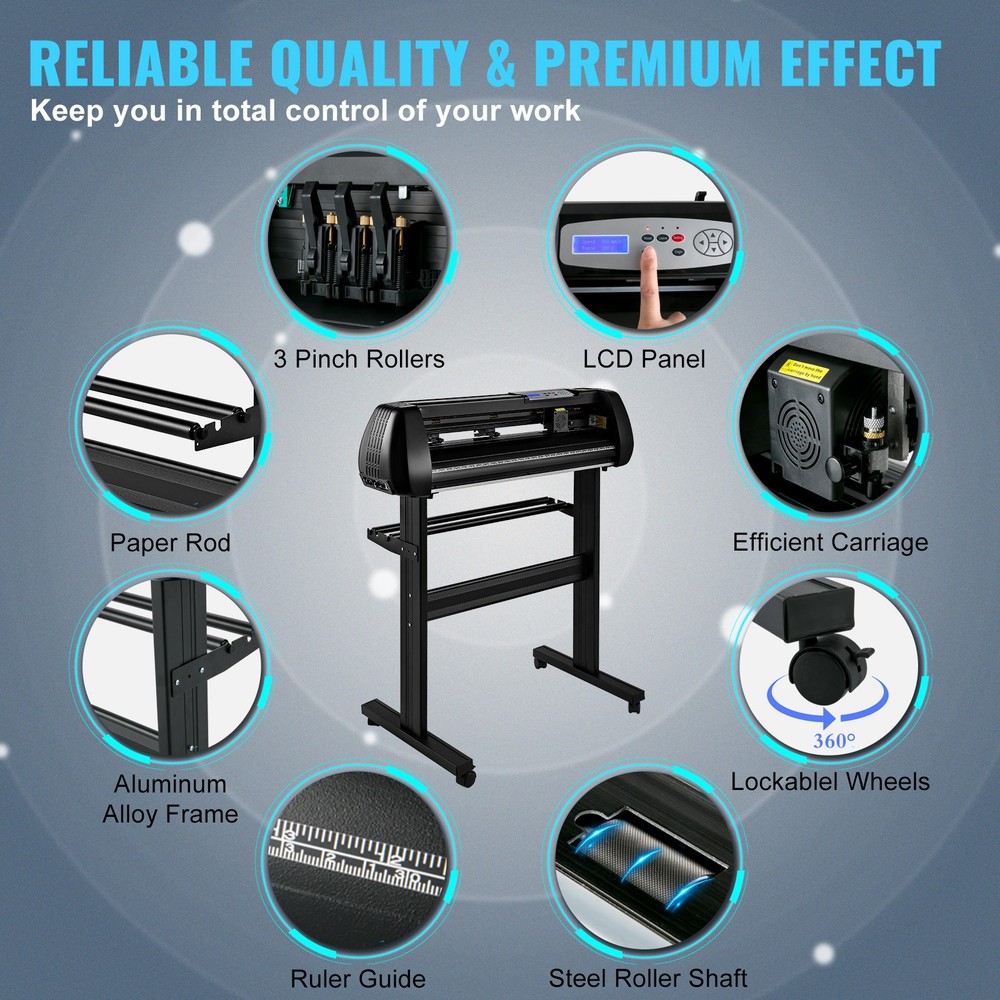 Vinyl Cutter Machine Cutting Plotter 28in Bluetooth SignMaster Kit Bundle