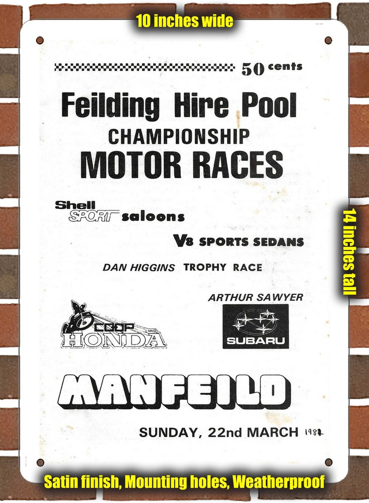 Metal Sign - 1981 Manfeild Circuit Racing Program - 10x14 inches