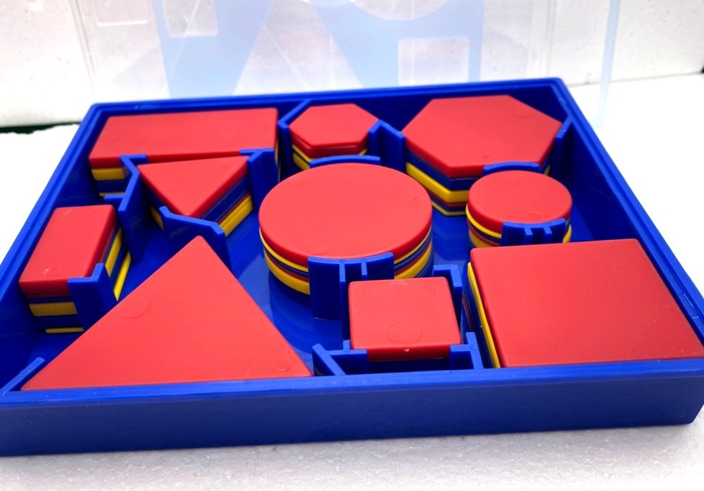 Two Attribute Block Desk Sets Geometry Shapes Early Learning Math Manipulatives