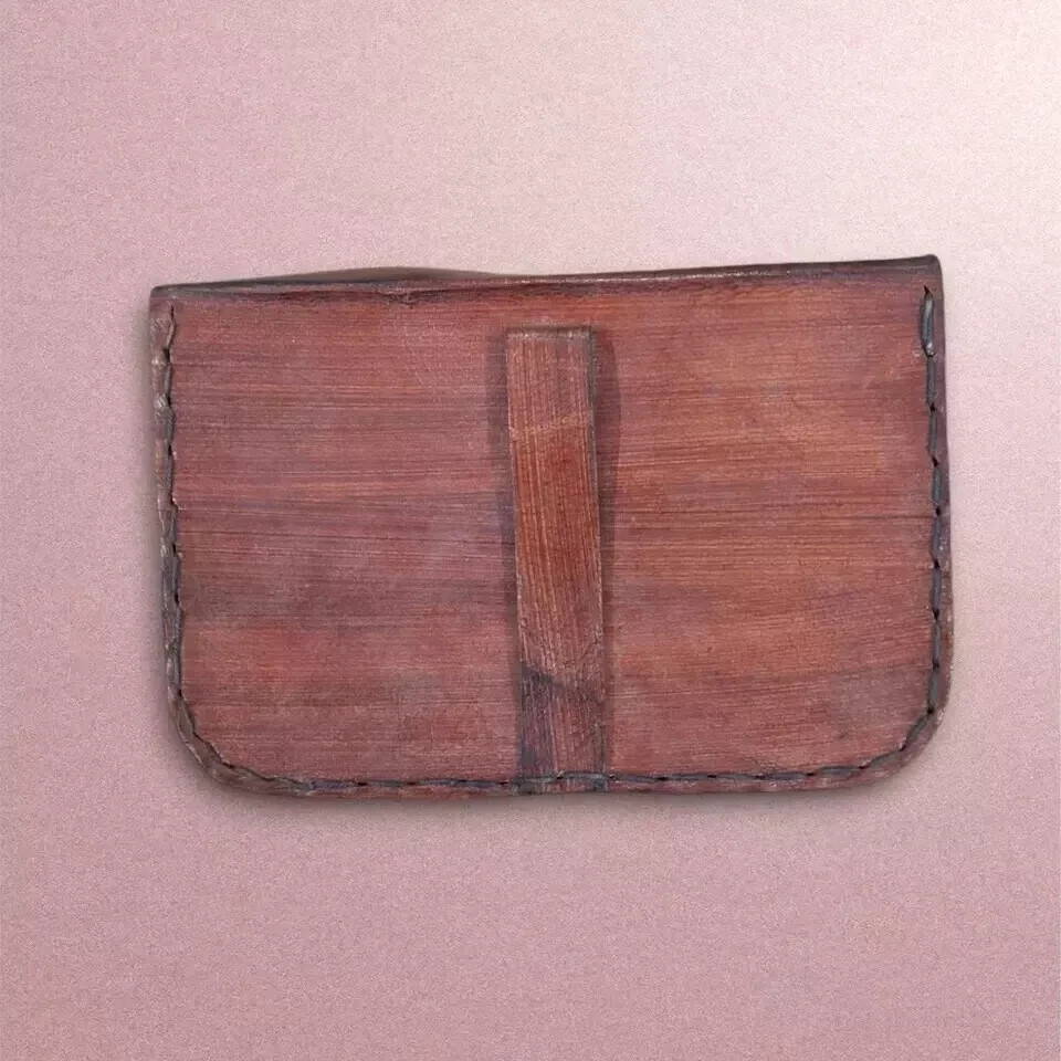 Vintage Leather Pouch with Button Closure for Binoculars Rustic Handcrafted Gift