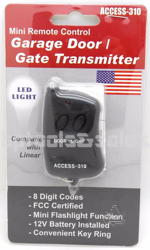 8 Digit Code Mini Remote Control Garage Door/Gate Transmitter w/ Mini Flashlite
