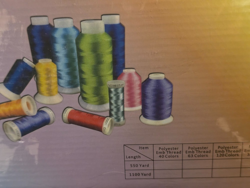NIB Sealed SIMTHREAD HIGH QUALITY EMBROIDERY THREAD 40 SPOOLS, POLYESTER