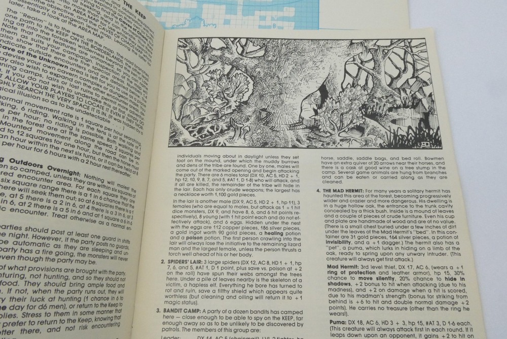 D&D B2 Keep on the Borderlands TSR 1980 Basic Set Module 9034 Complete w/ Map