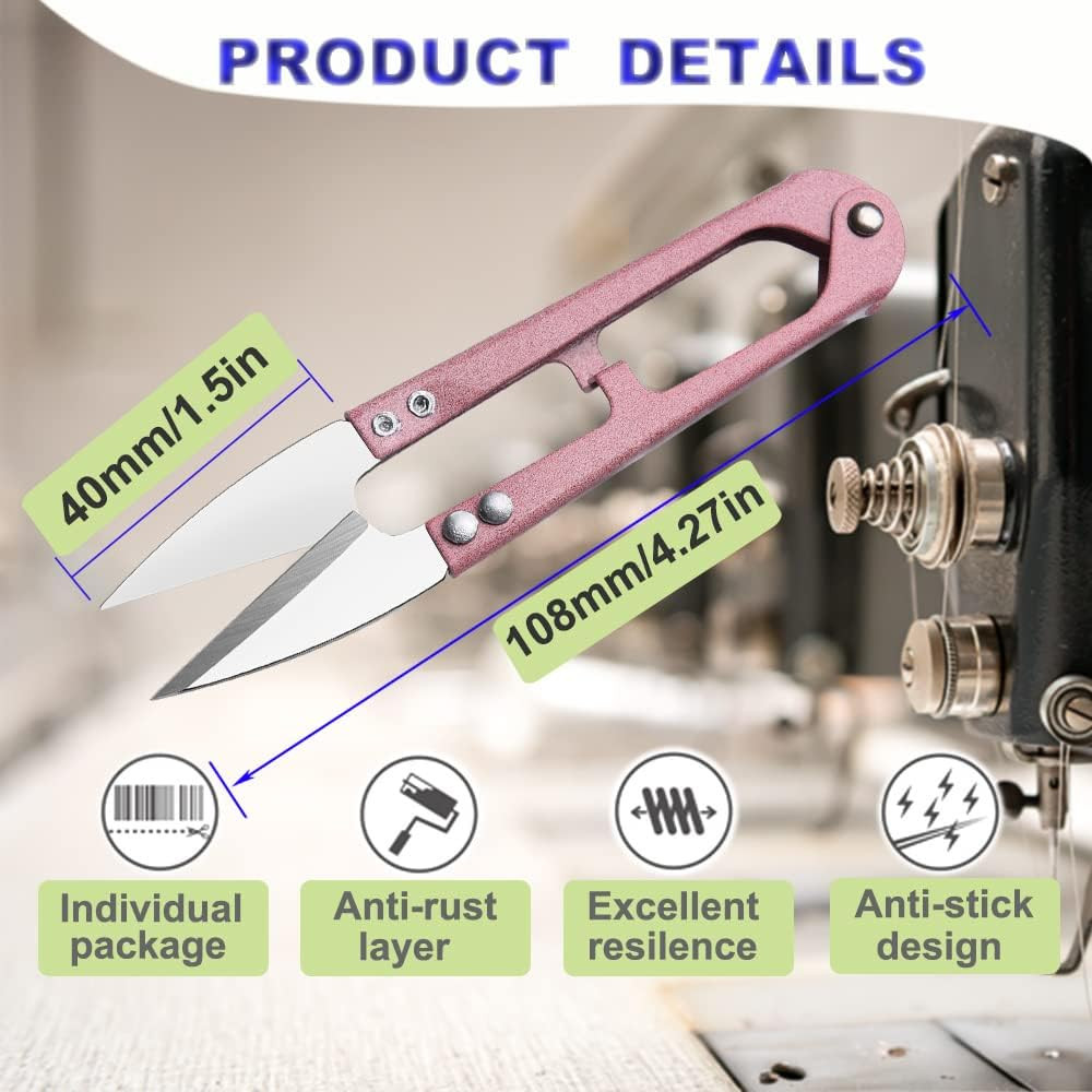 3Pcs Multi-Color Sewing Scissors 4.27” Sharp Yarn Snips Mini Thread Cutters