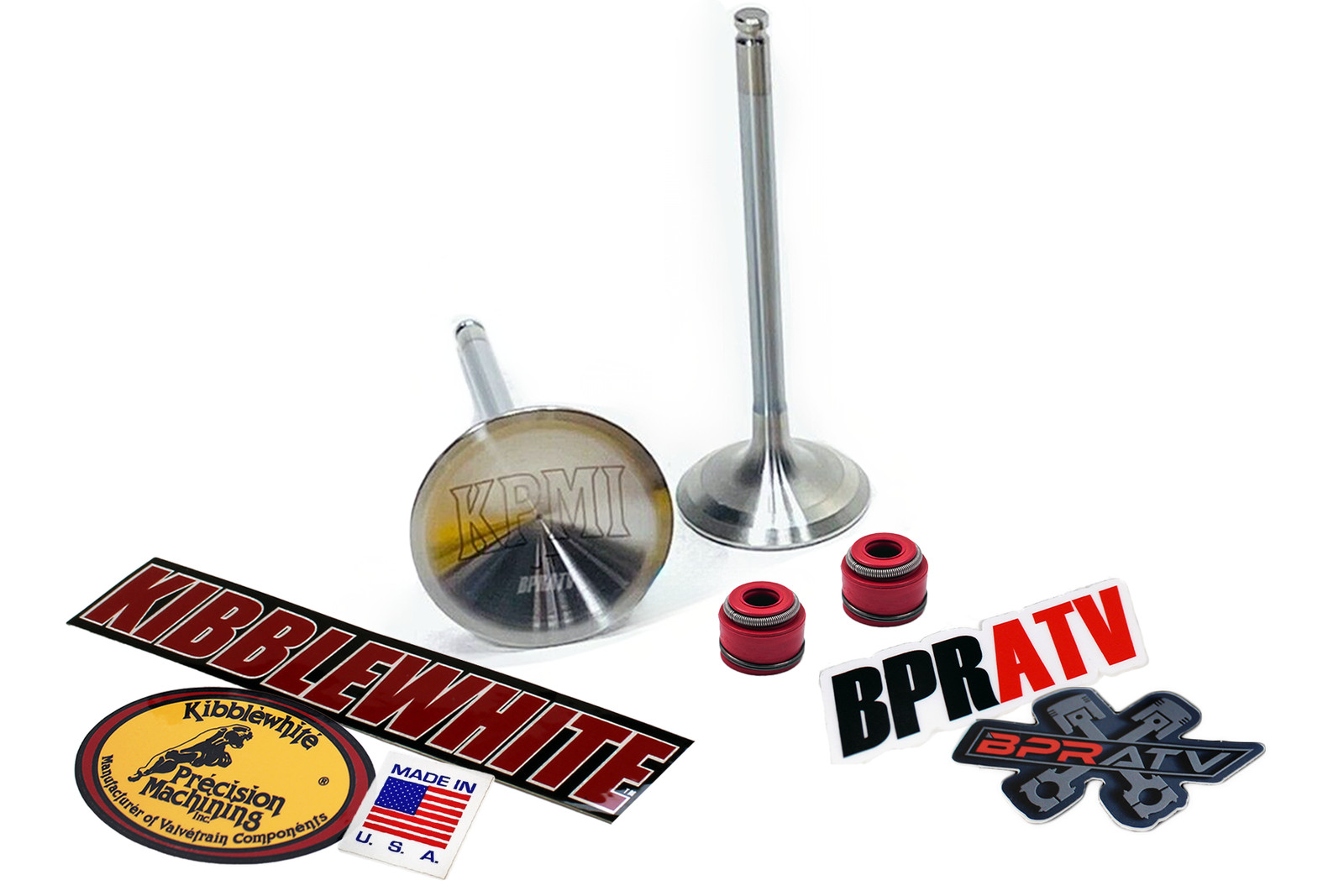 Kibblewhite +1mm Stainless Valve Set YFZ450R YFZ450 YZ450F WR450F RED Seals USA!