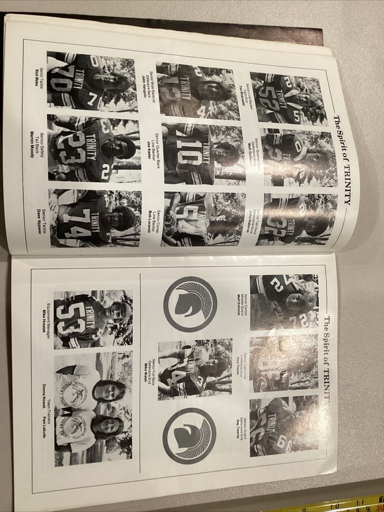 1977 Trinity v Ledgemont High School Football Program Missing Back Cover