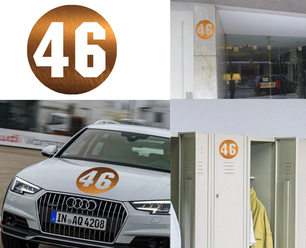 Number 46 Vinyl Cut Sticker