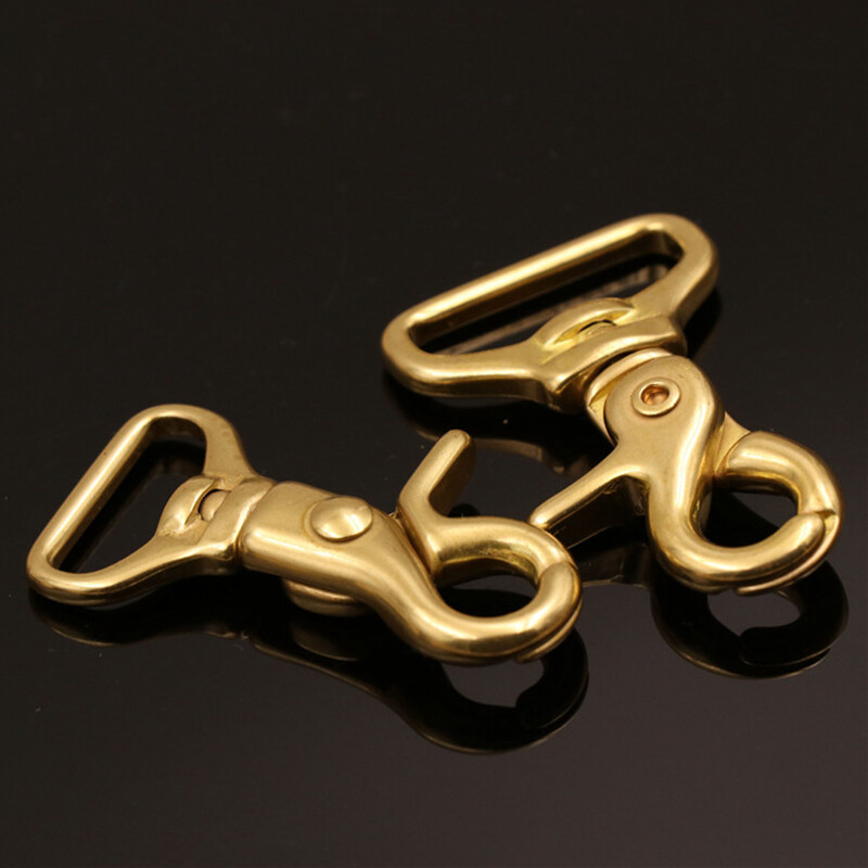 4pcs Solid Brass Trigger Clips Swivel Eye Bolt Snap Hook Lobster Clasps Leather