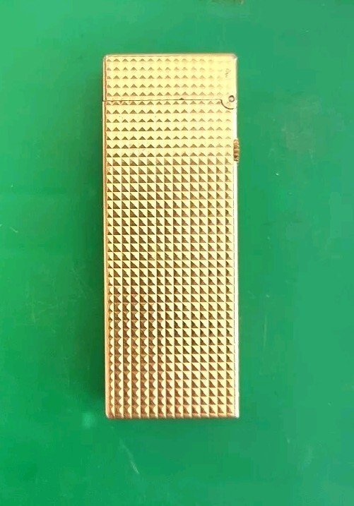 Vintage Dunhill Gold ‘Bark’ Rollagas PIPE Lighter- working & Stunning