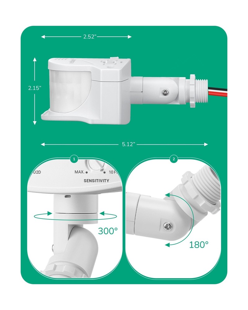 EDISHINE 2 Pack 240° Motion Sensor, Replacement Motion Detector for... Fast