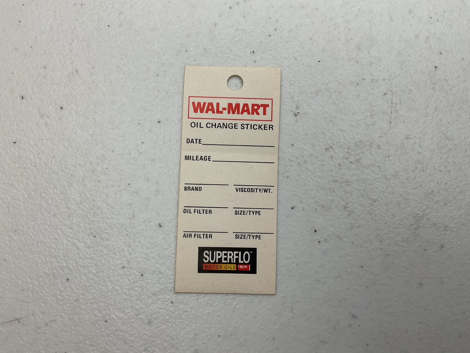 Superflo Walmart Oil Change Sticker NOS