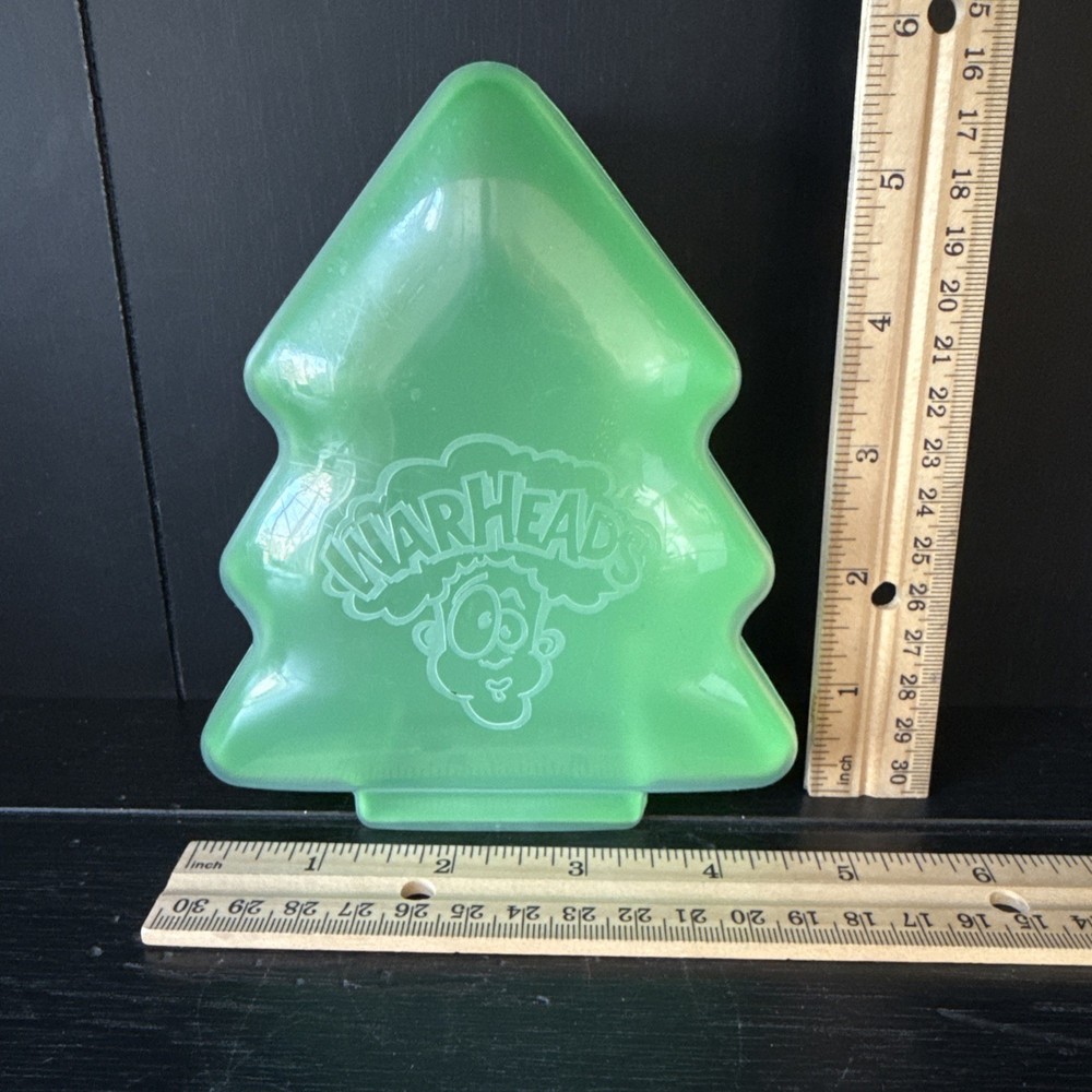 2 Warheads Candy Plastic Christmas Tree Containers Empty