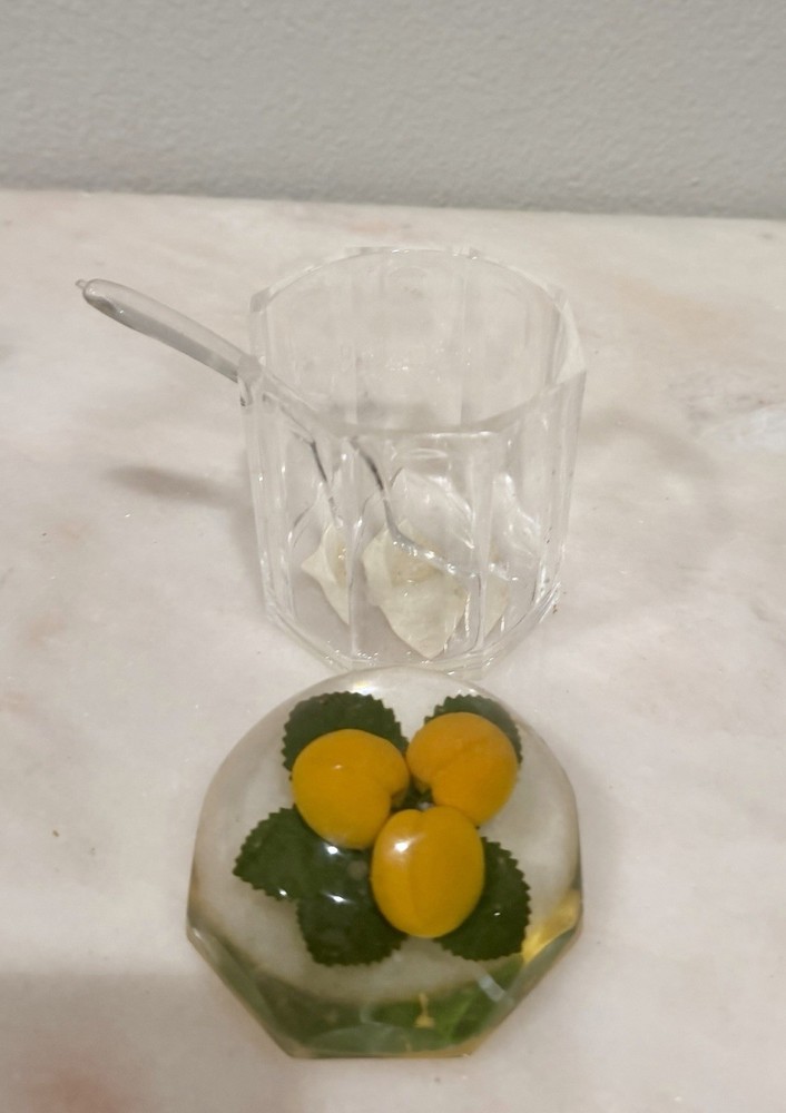Vtg Perspex Preserve Serving plastic pot