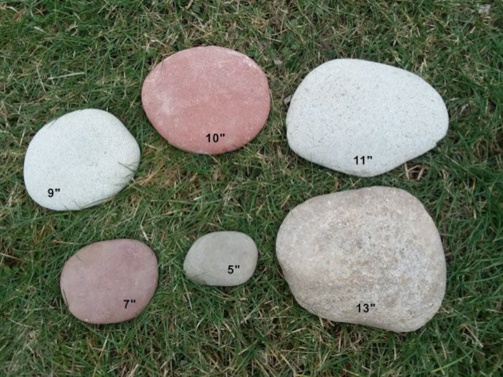 pet memorial grave marker -9" personalized - custom engraved - river rocks