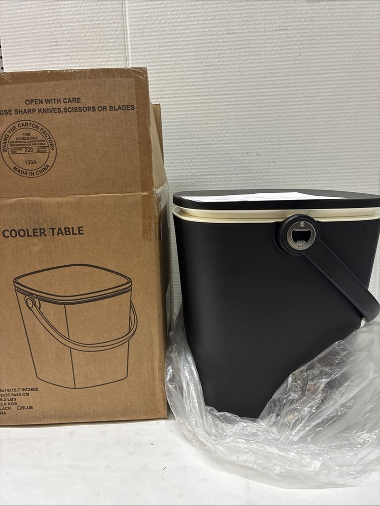 4 Gallon Portable Outdoor Cooler Table Black