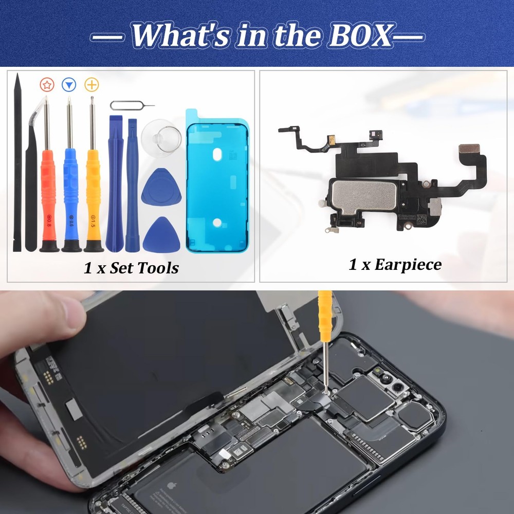 Earpiece for iPhone 12 Pro Max Ear Speaker Replacement 12 Black