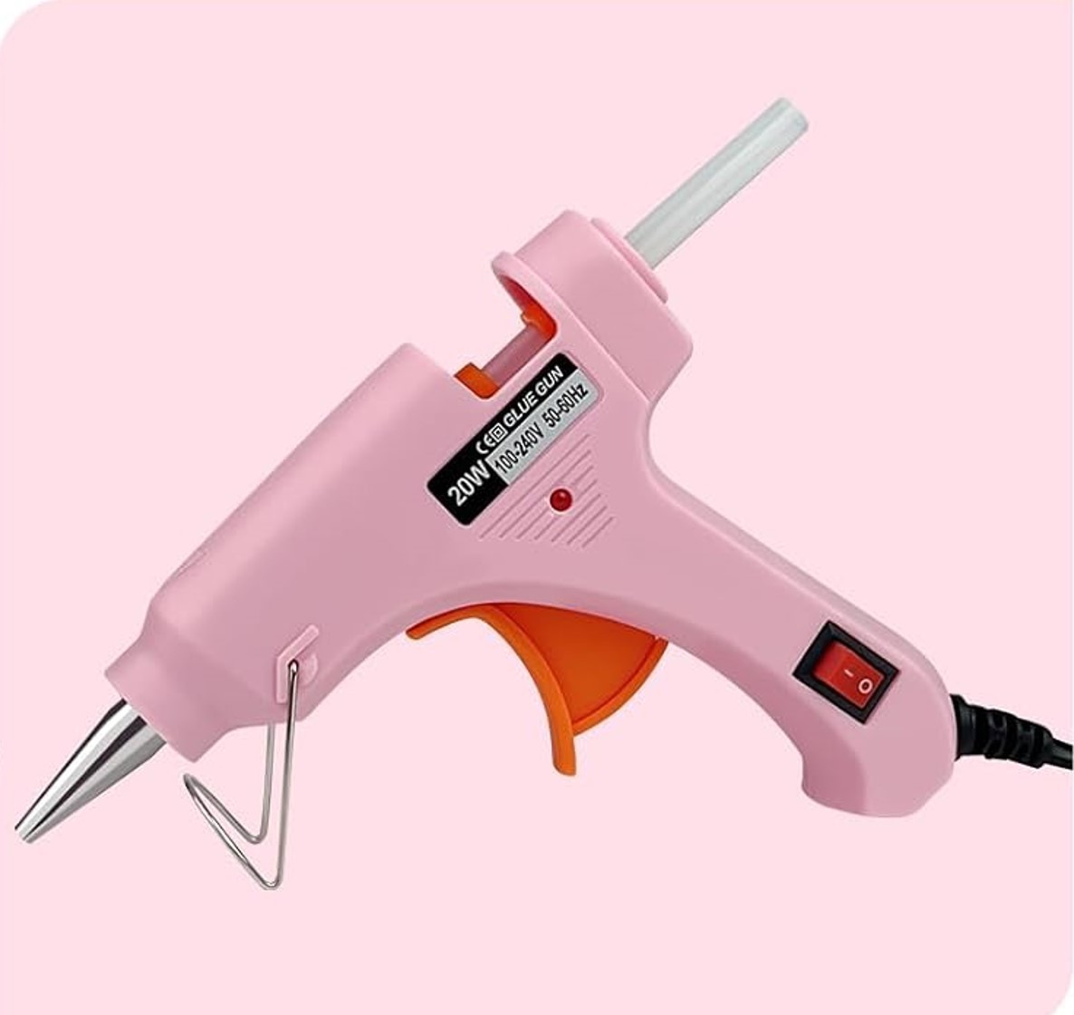 Mini Hot Glue Gun with 4 Glue Sticks for Crafts School DIY Arts Pink