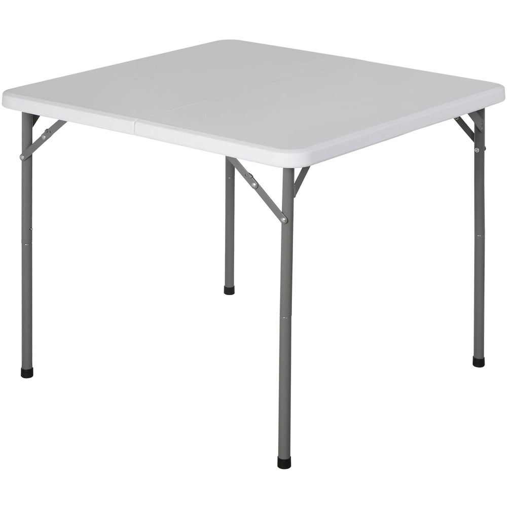 34" Fold in Half Square Table Portable Plastic Dining Card Table Foldable Home