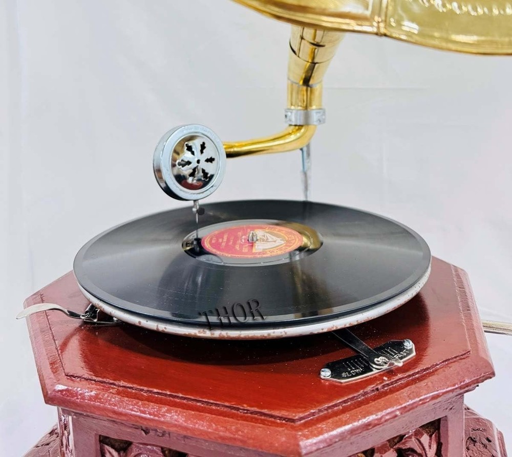 Antique Gramophone, Fully Functional Working Phonograph, win-up record player