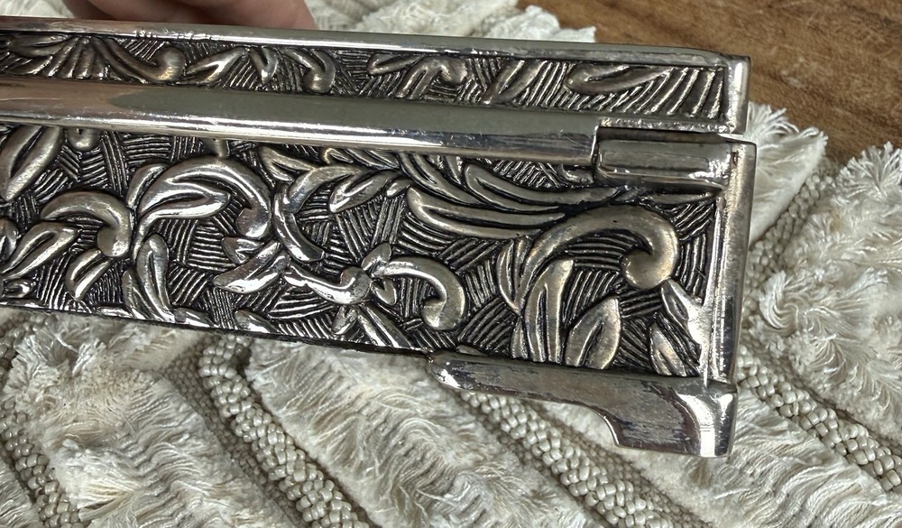 Vintage Godinger Silver Plate Jewelry Box - Floral & Scroll Pattern