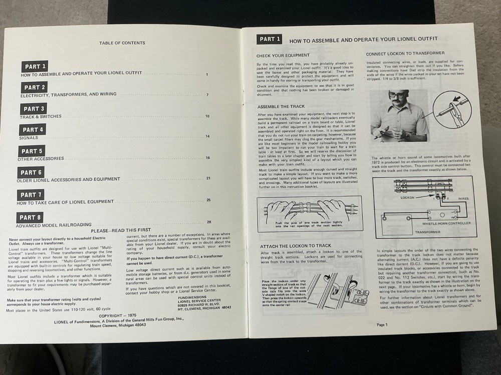 1975 LIONEL TRAIN AND ACCESSORY MANUAL