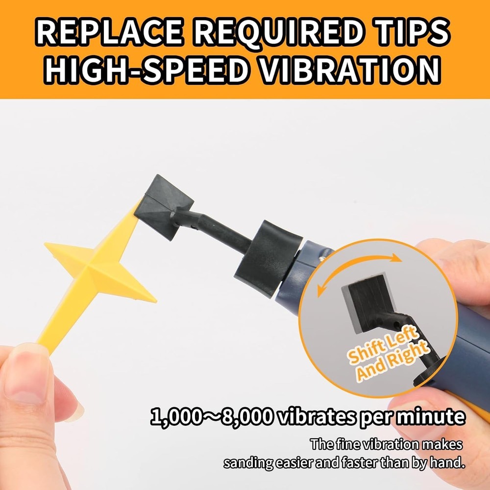 Cordless Pen Sander, Variable Speed and USB Charging with LED Light, Multi-Pu...