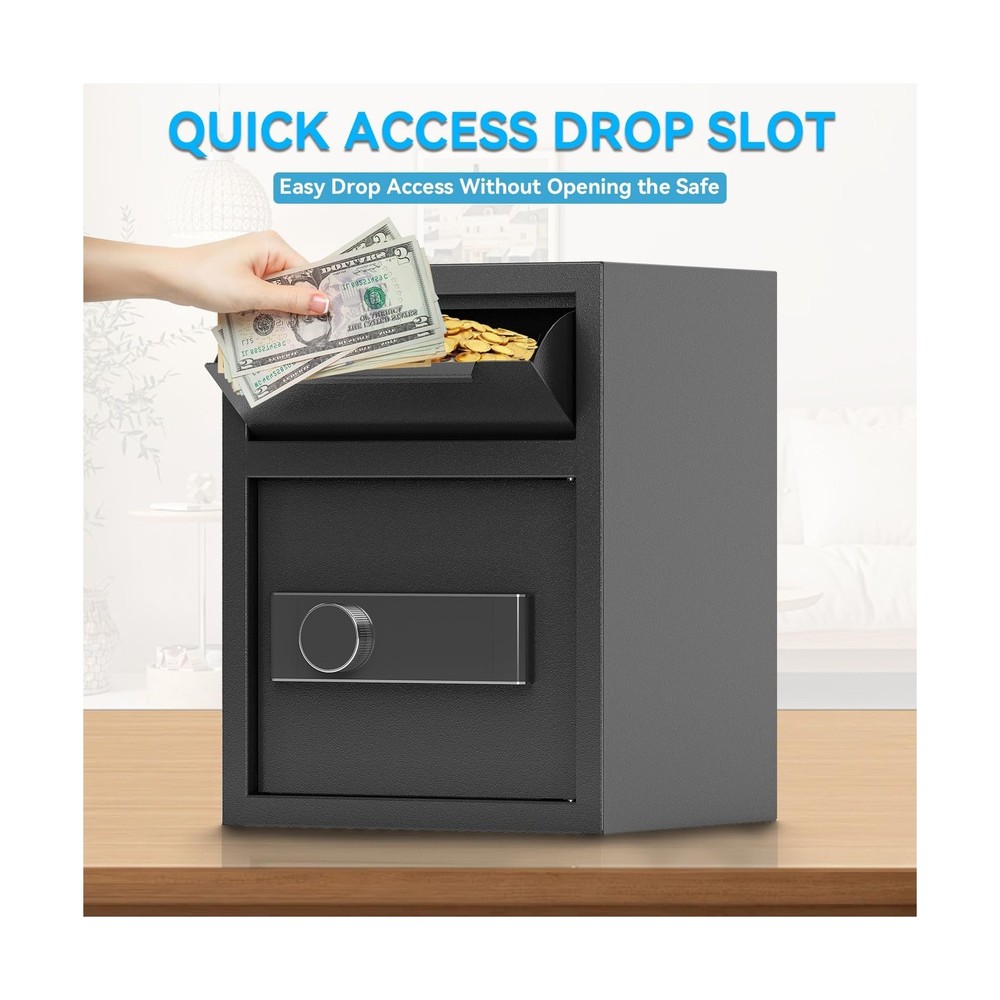 1.8 Cub DropSafe with Front Drop Slot - Fireproof Digital Security Safe Box w...