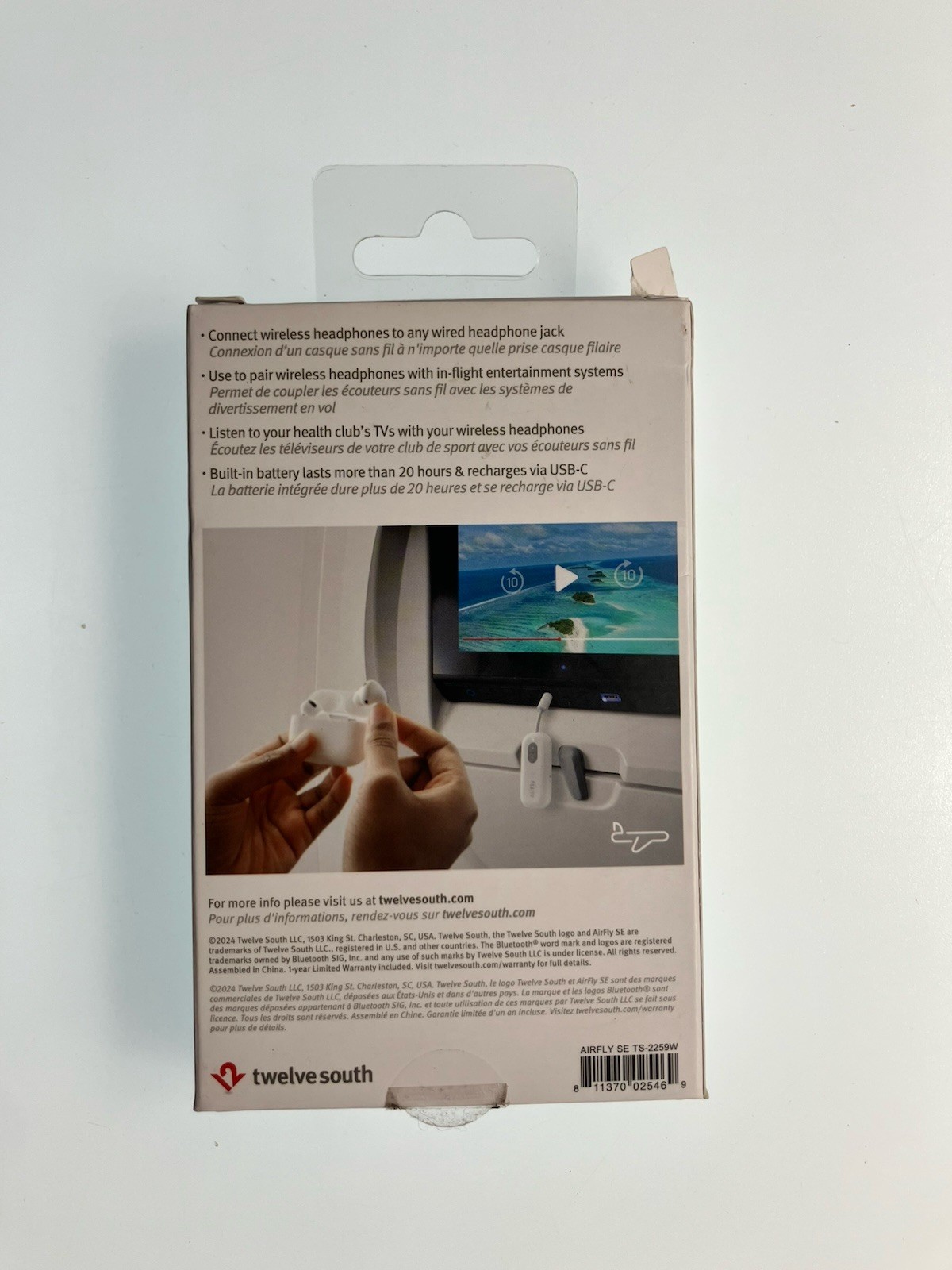 Twelve South AirFly SE Bluetooth Wireless Audio Transmitter Receiver