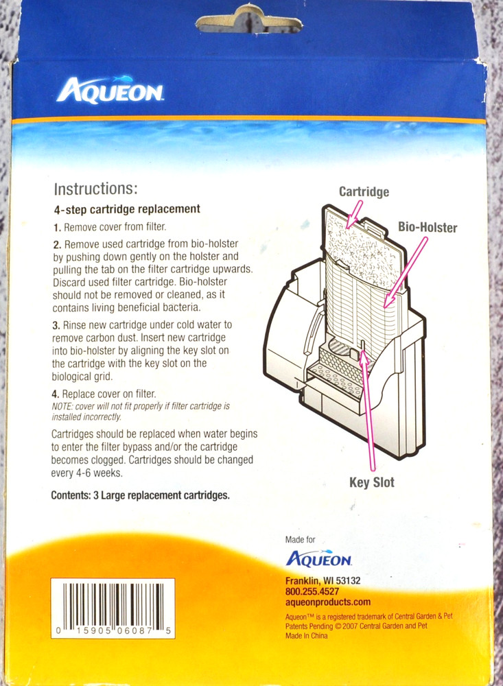 Aqueon Replacement Filter Cartridges LARGE 3 Pack
