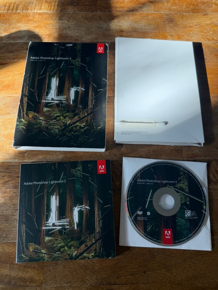 Adobe Photoshop Lightroom 5 Software DVD  Unknown Redemption Code Status - As Is