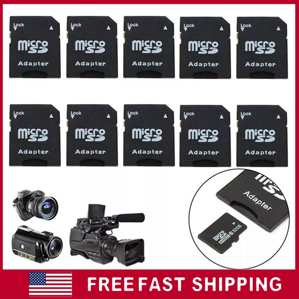 10PCS Micro SD Adapter TransFlash TF To SD SDHC Memory Card Adapter Converter