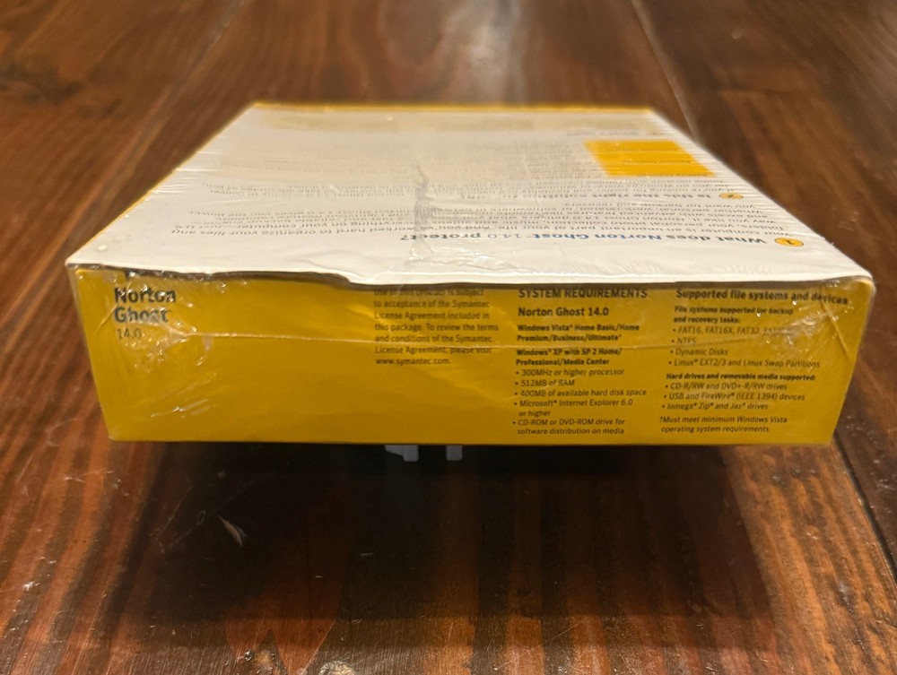 NEW Norton Ghost 14.0 windows Vista XP Software SEALED 2007 CD