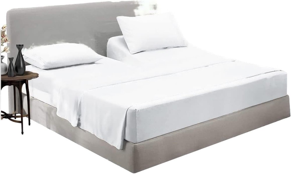 Top Split King Flex Head Sheet Set for Sleep Head, White