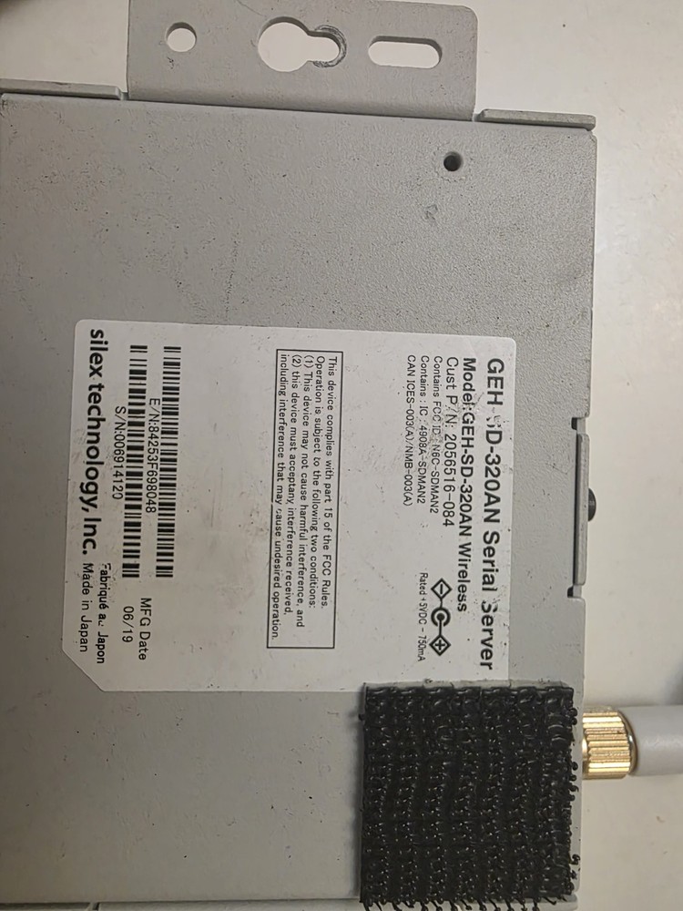 SILEX TECHNOLOGY GEH-SD-320AN WIRELESS SERIAL SERVER GE