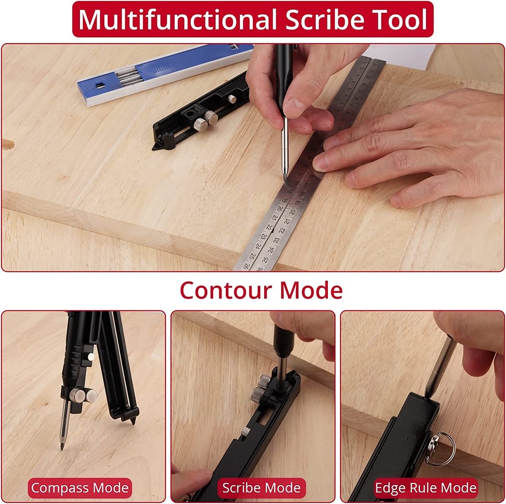 Multi-Function Scribing Tool Construction Pencil Aluminum Alloy Scribe Marking