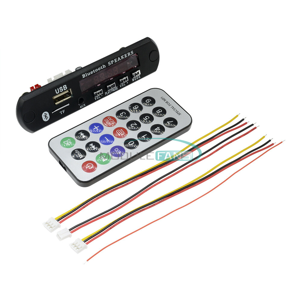 Car Bluetooth MP3 WMA Decoder Board With Remote Control AUX TF USB FM Radio